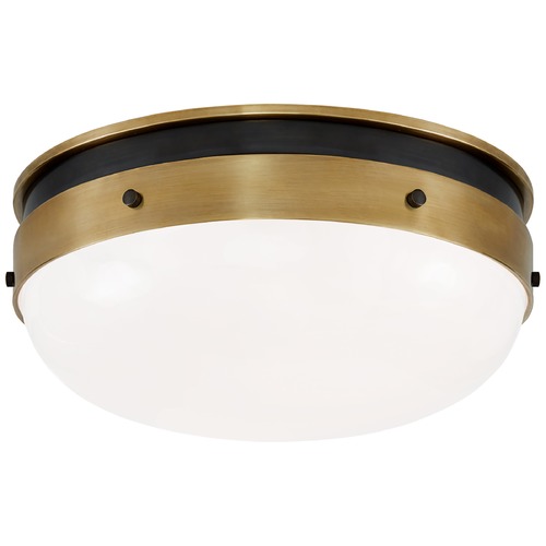 Visual Comfort Signature Collection Thomas OBrien Hicks Flush Mount in Bronze & Brass by Visual Comfort Signature TOB4063BZHABWG