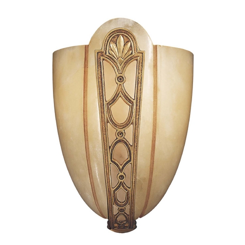 Sconce Wall Light with Alabaster Glass in French Gold by Metropolitan Lighting