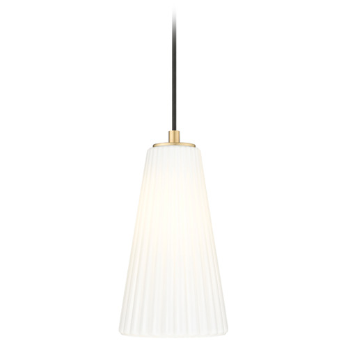 Z-Lite Farrell Modern Gold Mini-Pendant Light with Conical Shade