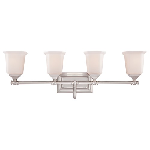 Nicholas 30.50-Inch Bath Light in Brushed Nickel by Quoizel Lighting