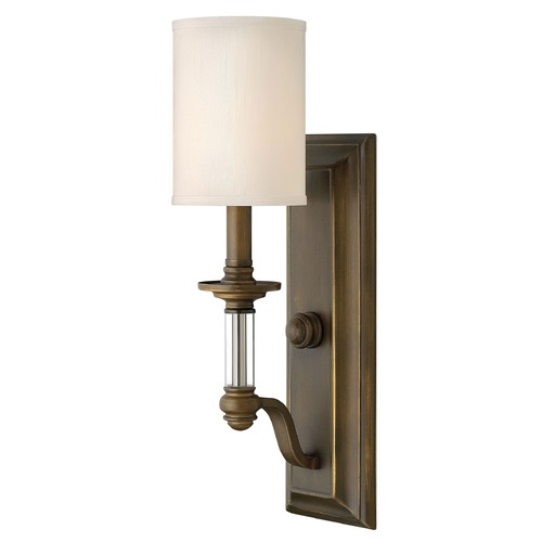 Hinkley Sconce Wall Light with Beige / Cream Shade in English Bronze Finish 4790EZ