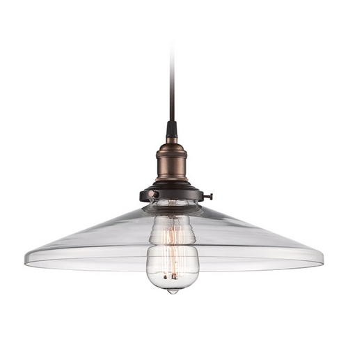 Pendant with Clear Glass in Rustic Bronze by Nuvo Lighting