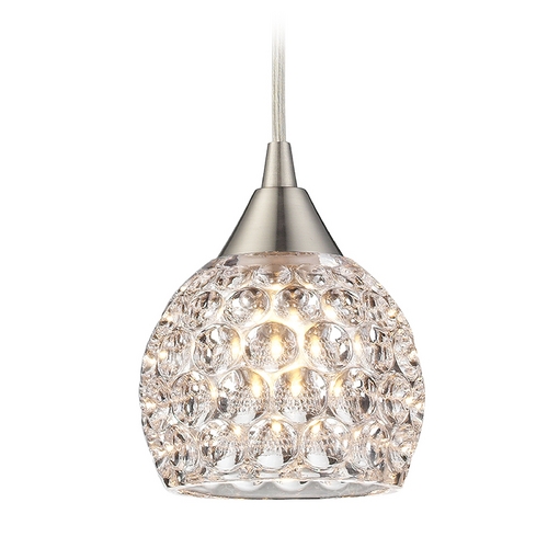 Elk Lighting Crystal Mini-Pendant Light with Clear Glass 10341/1
