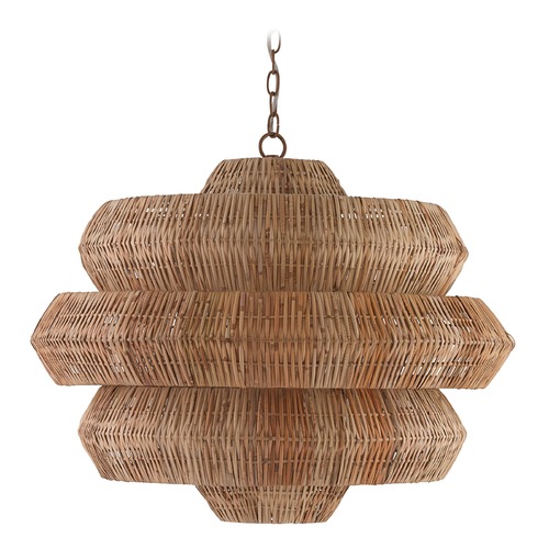 Currey and Company Antibes Khaki / Natural Pendant Light