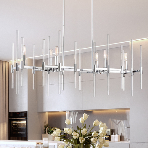 Edison Bulb Linear Chandelier Chrome 38-Inch by Minka Lavery