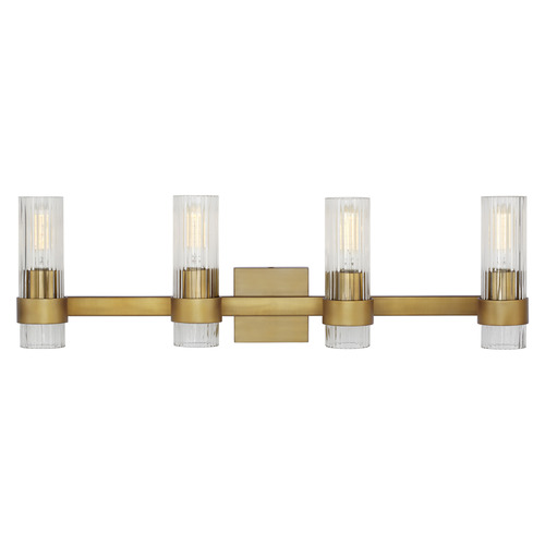 Chapman & Myers 30-inch Wide 4-Light Geneva Burnished Brass Bath vanity Light