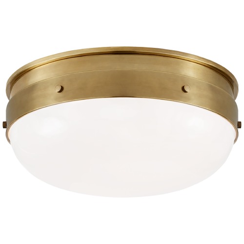 Visual Comfort Signature Collection Thomas OBrien Hicks Small Flush Mount in Brass by Visual Comfort Signature TOB4063HABWG