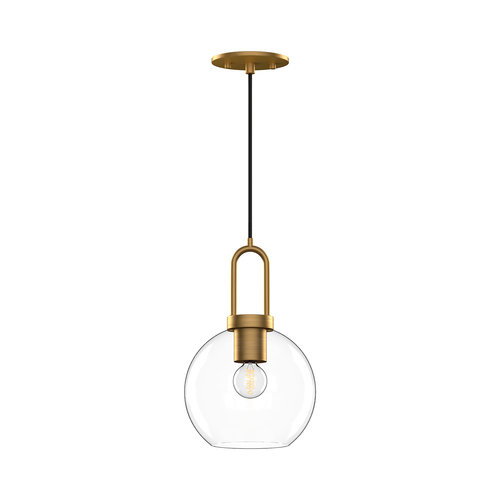 Alora Lighting Soji Aged Gold Mini-Pendant Light with Globe Shade