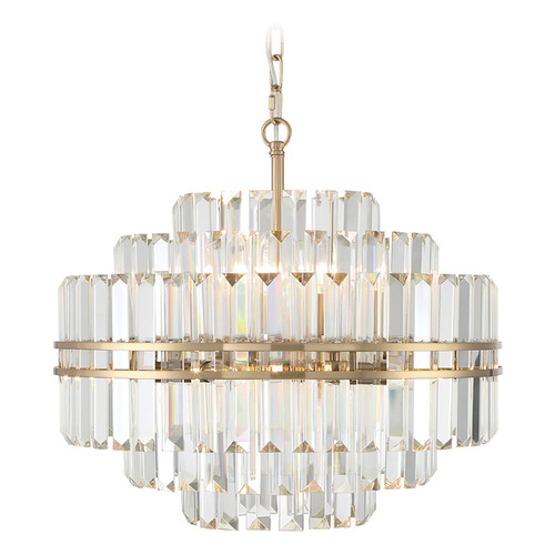 Crystorama Lighting Hayes Aged Brass Crystal Chandelier