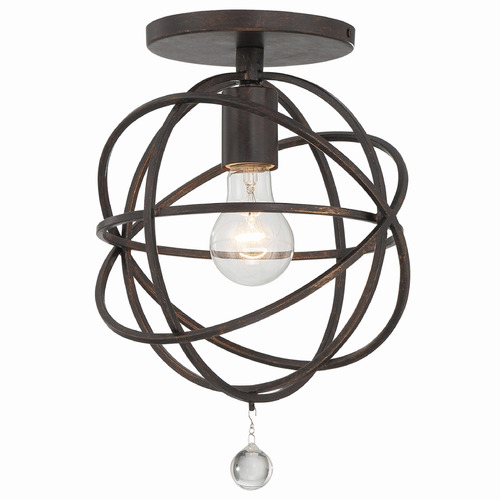 Crystorama Lighting Solaris English Bronze Semi-Flushmount Light
