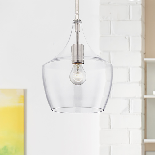 Serra Bowl 100-Watt Pendant Light in Satin Nickel