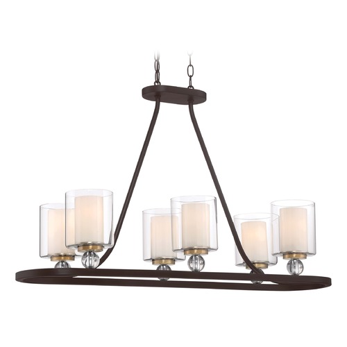 Studio Painted Bronze with Natural Brushed Brass Linear Chandelier by Minka Lavery
