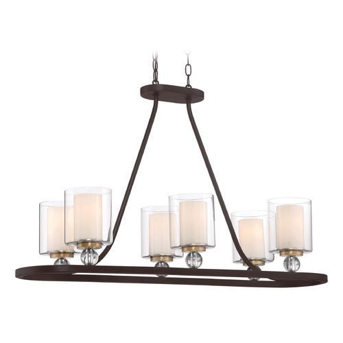 Minka Lavery Studio Painted Bronze with Natural Brushed Brass Linear Chandelier by Minka Lavery 3076-416