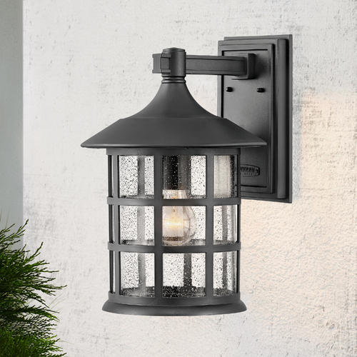 Freeport 15.25-Inch Textured Black Outdoor Wall Light by Hinkley Lighting