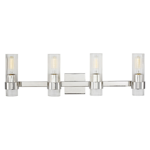 Chapman & Myers 30-inch Wide 4-Light Geneva Polished Nickel Bath vanity Light
