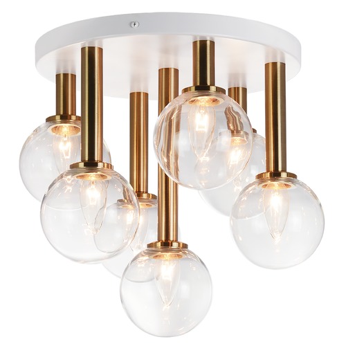 Matteo Lighting Stellar Aged Gold & Matte White Semi-Flush Mount by Matteo Lighting X75307AGCL