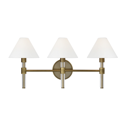 Visual Comfort Studio Collection Lauren Ralph Lauren Robert LED Time Worn Brass & Acrylic Bath Vanity Light by Visual Comfort Studio LV1043TWB