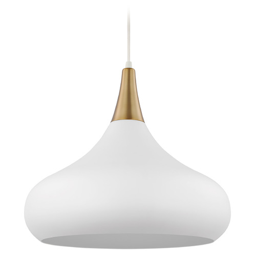 Nuvo Lighting Phoenix Large Pendant in White & Burnished Brass by Nuvo Lighting 60-7518