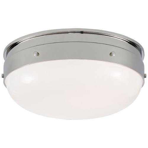 Visual Comfort Signature Collection Thomas OBrien Hicks Small Flush Mount in Nickel by Visual Comfort Signature TOB4063PNWG