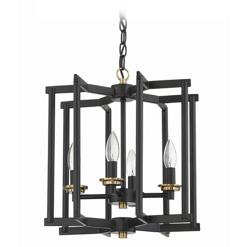 Craftmade Lighting Avante Grand Flat Black & Satin Brass Pendant by Craftmade Lighting 56934-FBSB