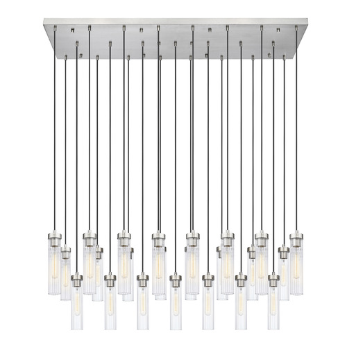 Z-Lite Beau Brushed Nickel Multi-Light Pendant with Cylindrical Shade