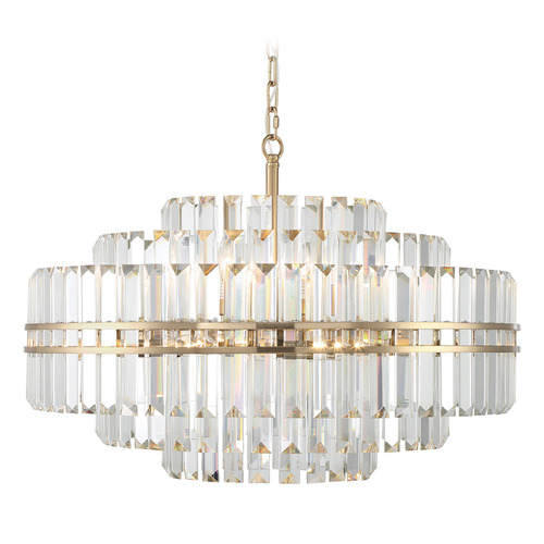 Crystorama Lighting Crystorama Lighting Hayes Aged Brass Crystal Chandelier HAY-1407-AG