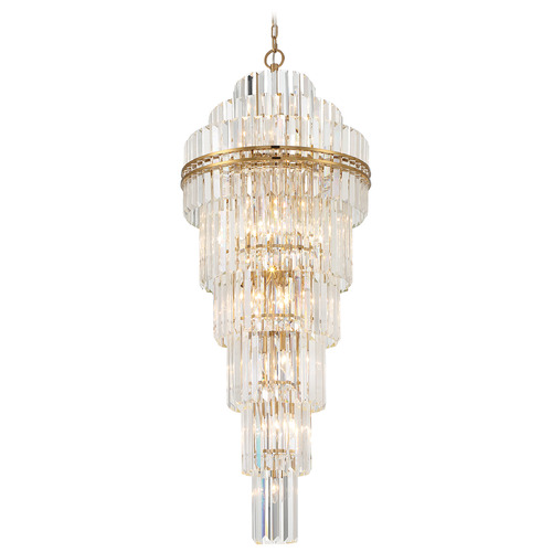 Crystorama Lighting Hayes Aged Brass Crystal Chandelier
