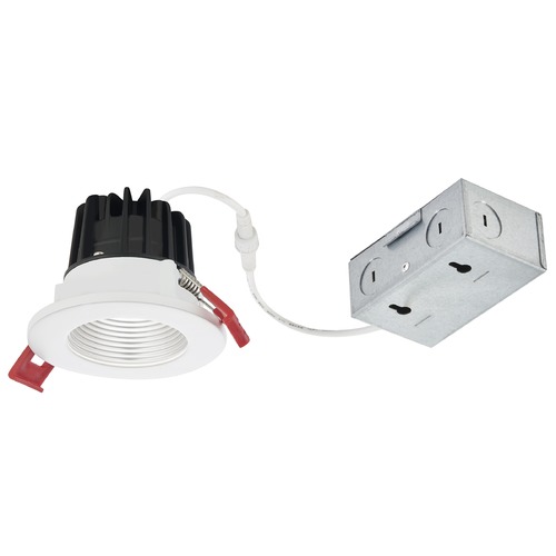2'' LED Canless 8W White/Spun Nickel Recessed Downlight 38Deg 3000K IC Rated By Recesso