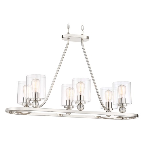 Edison Bulb Linear Chandelier Polished Nickel 38-Inch by Minka Lavery