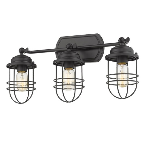 Golden Lighting Seaport 21.13-Inch Black Bath Light by Golden Lighting 9808-BA3BLK