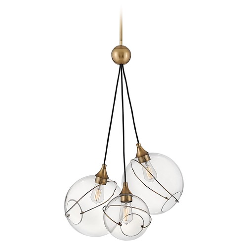 Skye 3-Light Pendant in Heritage Brass by Hinkley Lighting