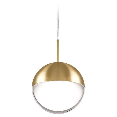 Pluto Brushed Gold LED Mini Pendant by Kuzco Lighting