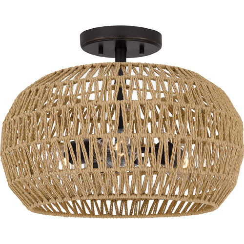Casablanca Semi-Flush in Palladian Bronze by Quoizel Lighting