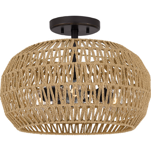 Quoizel Lighting Casablanca Semi-Flush in Palladian Bronze by Quoizel Lighting QSF4034PN