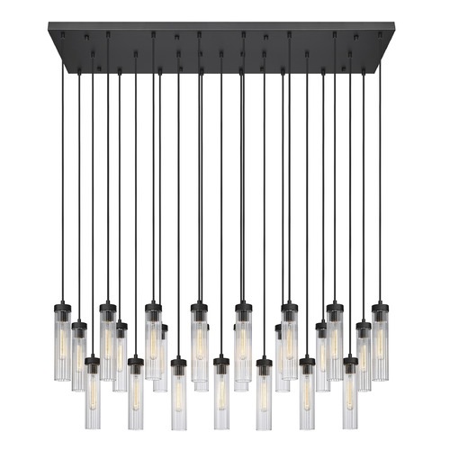 Z-Lite Beau Matte Black Multi-Light Pendant with Cylindrical Shade