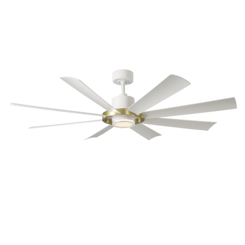 Modern Forms by WAC Lighting Aura 60-Inch 4CCT LED Smart Fan in Brass & White by Modern Forms FR-W2303-60L-SB/MW