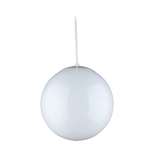 Leo 8-Inch Globe Pendant in White by Visual Comfort Studio