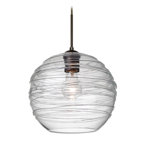 Besa Lighting Besa Lighting Wave Bronze Pendant Light with Globe Shade 1JT-462761-BR