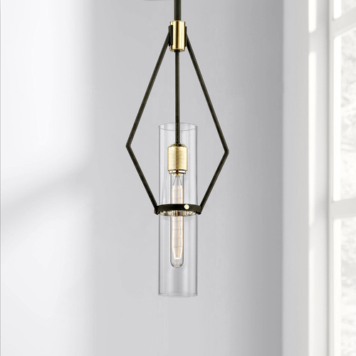 Troy Lighting Raef Textured Bronze Brushed Brass Mini Pendant w by Troy Lighting F6314