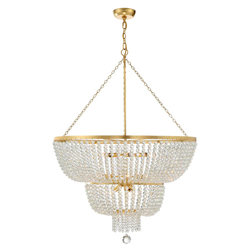 Rylee 32-Inch Chandelier in Antique Gold by Crystorama Lighting