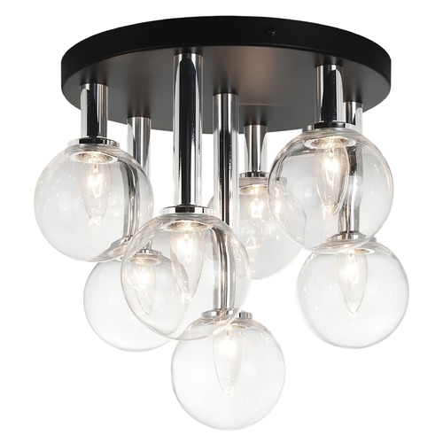 Stellar Black & Chrome Semi-Flush Mount by Matteo Lighting