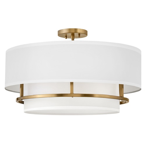 Graham Large Semi-Flush Mount in Lacquered Brass by Hinkley Lighting