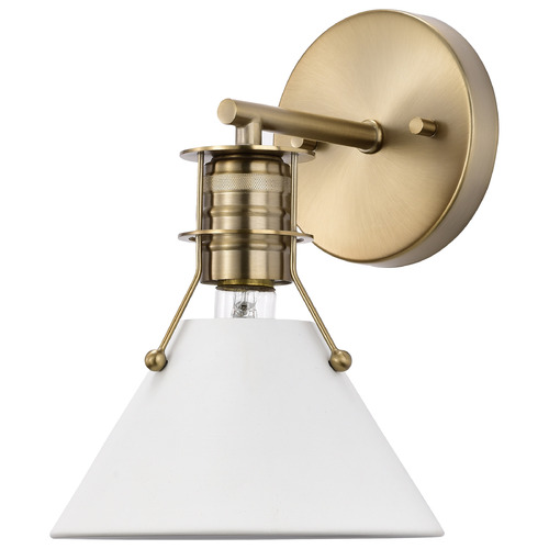 Nuvo Lighting Outpost Wall Sconce in Burnished Brass & White by Nuvo Lighting 60-7520