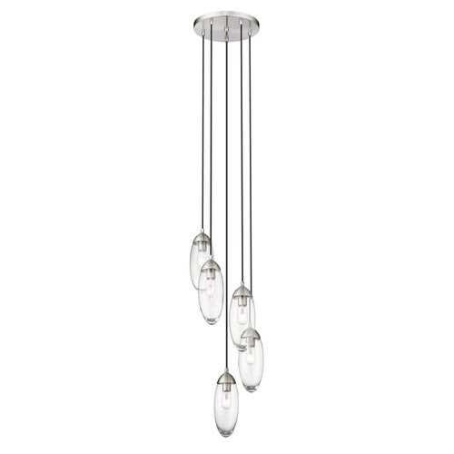Z-Lite Arden Brushed Nickel Multi-Light Pendant with Oblong Shade