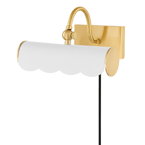Mitzi Alana Small Brass Ceramic White Wall Sconce