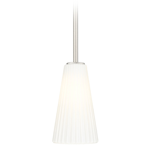 Z-Lite Z-Lite Farrell Brushed Nickel Mini-Pendant Light with Conical Shade 3043P6-ROD-BN