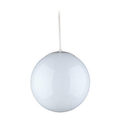 Leo 10-Inch Globe Pendant in White by Visual Comfort Studio