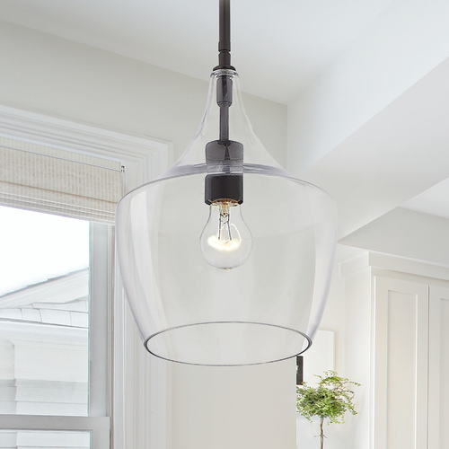 Design Classics Lighting Design Classics Serra Neuvelle Bronze Pendant Light with Bowl / Dome Shade 1813-220