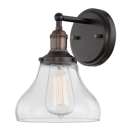 Nuvo Lighting Sconce Wall Light with Clear Glass in Rustic Bronze by Nuvo Lighting 60/5513