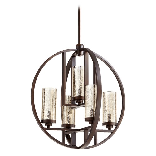 Quorum Lighting Mercury Glass Chandelier Oiled Bronze by Quorum Lighting 603-5-86